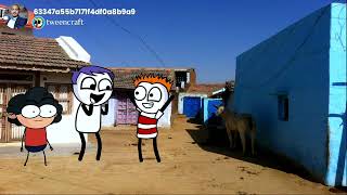 Twin craft cartoon !! Jhandu ki setting chhod Kar Chali gai 😂😂😂 #tweencraft #comedy