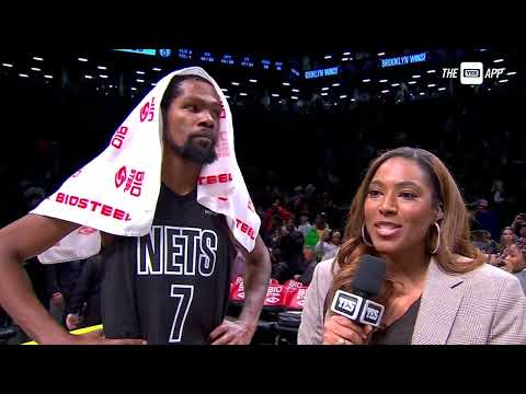 Kevin Durant reacts to his 34 PTS vs. the Hawks | NBA on ESPN