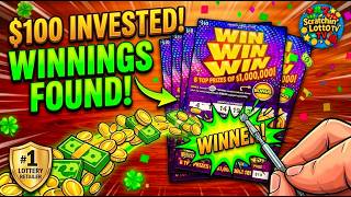 $100 WIN WIN WIN Scratch-Off CHALLENGE… HUGE WINNERS FOUND?! 😱💰 screenshot 4