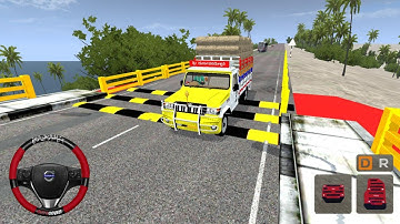 Speed Breaker in Bus Simulator Indonesia - Pamban Bridge Challenge - Mahindra Bolero Picup Truck 