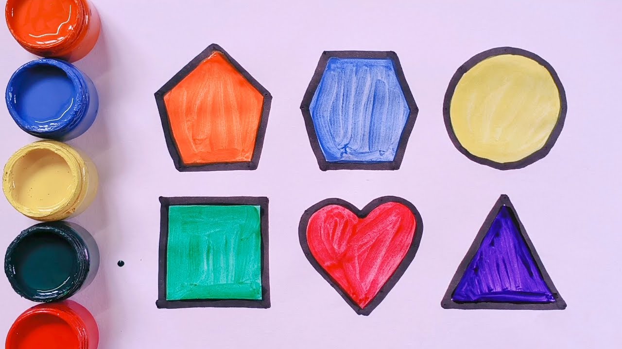 Learn colors name with shapes drawing | 2d shapes drawing | Colors for ...
