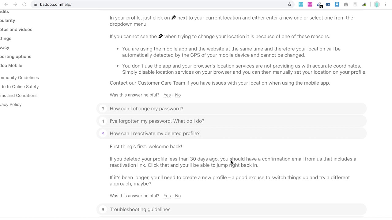 To change badoo how pass How To