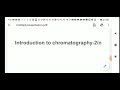 Introduction to chromatographic separation 2/n