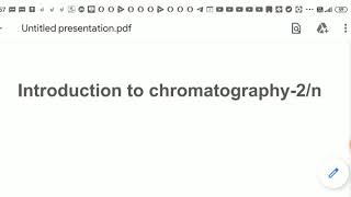 Introduction to chromatographic separation 2/n