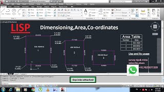 Dimension,Area & x-y coordinates with a single click - lisp attached 👇