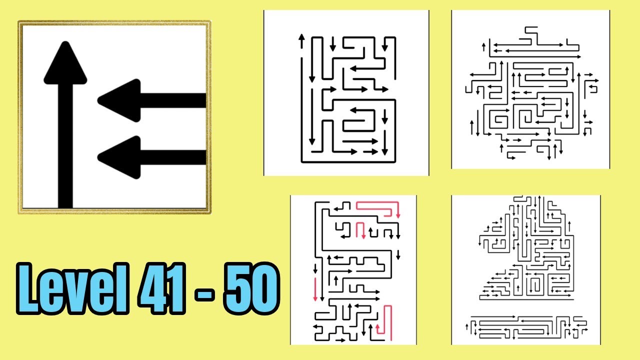 Arrows puzzle escape level 41 - 50 solution walkthrough - YouTube