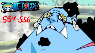 Straw Hats vs 100000 Fish men reaction One Piece 554-556