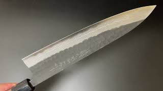 越前打刃物　山本 直 青鋼スーパー　ペティ150mm 山本直 Nao Yamamoto 牛刀包丁240mm 青紙スーパー鋼 黒打 槌目 紫檀