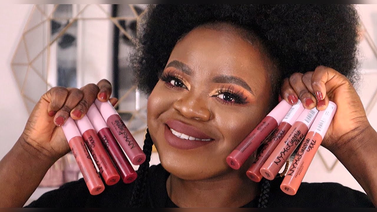 LIP SWATCH ALERT: Trying on the NYX lingerie XXL matte lipstick! #demo, Lipsticks