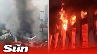 Fire torches historical Manila Central Post Office