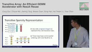 ISCA'25 - Session 6A - Transitive Array: An Efficient GEMM Accelerator with Result Reuse