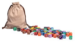 100 Ultimate Right Angle 6-Sided Multicolored Dice Set - 16 mm