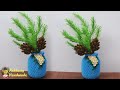 Crepe paper christmas pine cone Christmas decoration idea | DIY Paper Christmas tree