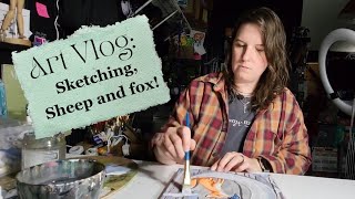Art Vlog - Sketchbook session gone wrong, sheep and remastering and old painting