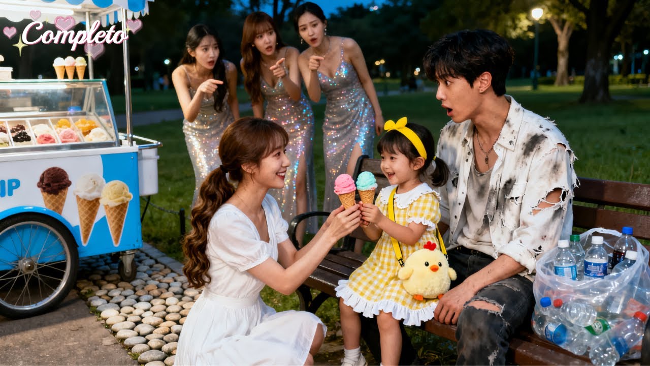 CEO falido&filha zombados por todos—só garota bondosa lhes deu sorvete&Ambos se apaixonaram por ela!