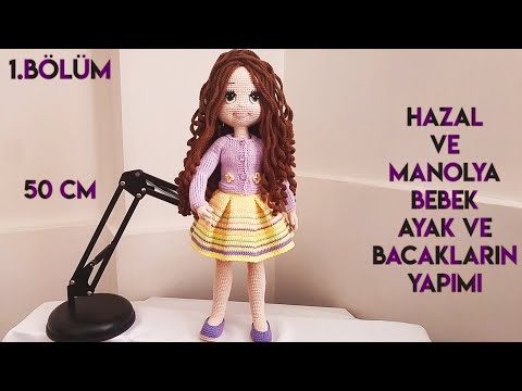 50cm Hazal ve Manolya bebek PART 1sağ ve sol bacak yapılışı (Amigurumidoll tutorial Englishsubtitle)