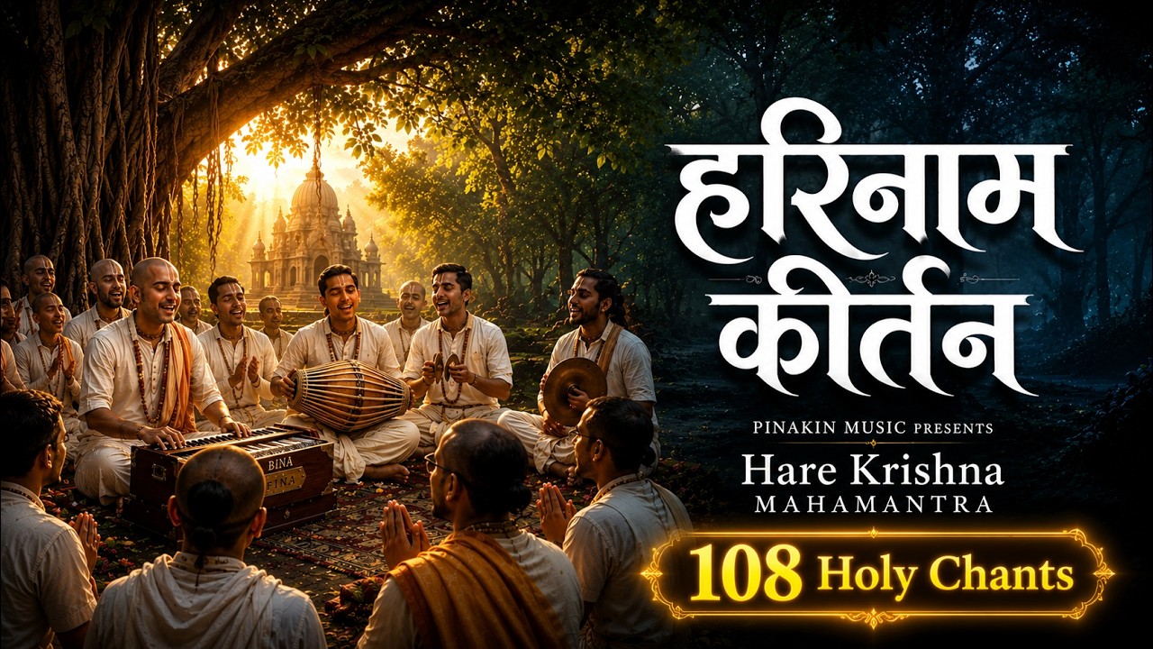 108 Hare Krishna Mahamantra Chants | Harinam Kirtan for Peace & Spiritual Awakening | Pinakin Music
