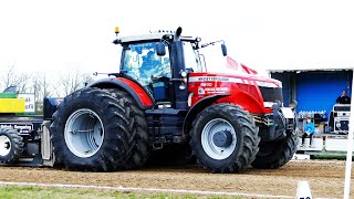 Massey Ferguson 8130 & Massey Ferguson 8690 Dyna-VT doing some Tractor Pulling | DK Agriculture