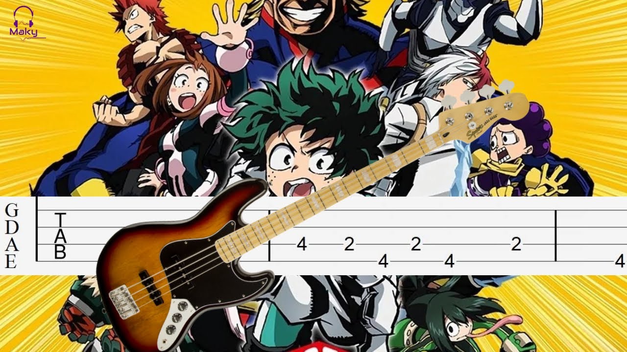 Boku No Hero Academia The Day [Bass Tabs Tutorial] YouTube
