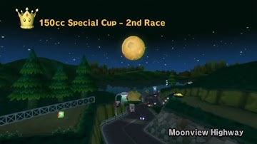 Mario Kart Wii (Nintendo Wii) Moonview Highway (150cc Mode, Hard CPU)