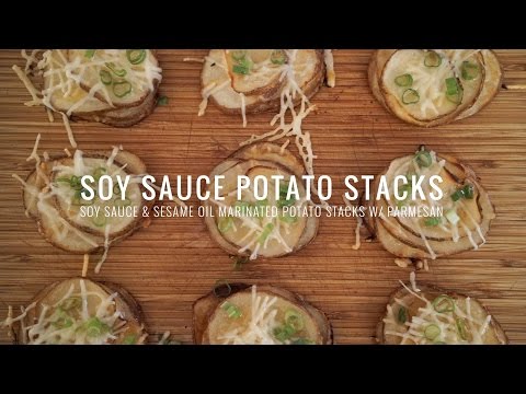 Roasted Soy Sauce & Sesame Oil Potato Stacks with Parmesan