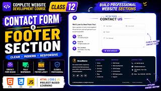 Website Course Class 12 |  Design Tutorial for Beginners  | HTML CSS | Contact Form and Footer