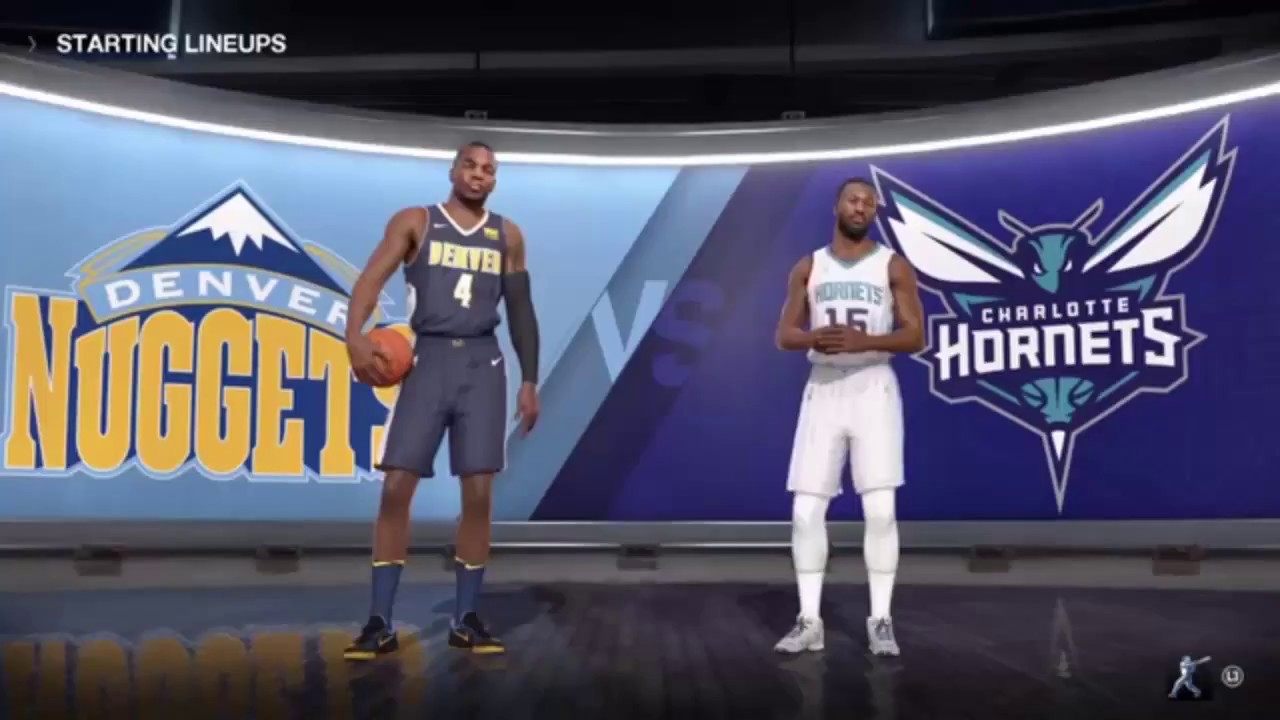 NBA Basketball - Denver Nuggets @ Charlotte Hornets - NBA LIVE 18 Simulation Full Game 25/10/17