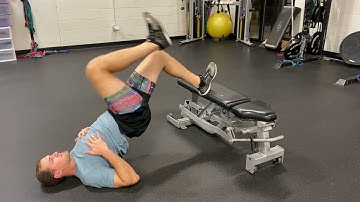 Bench Elevated 90/90 Hamstring Bridge with March