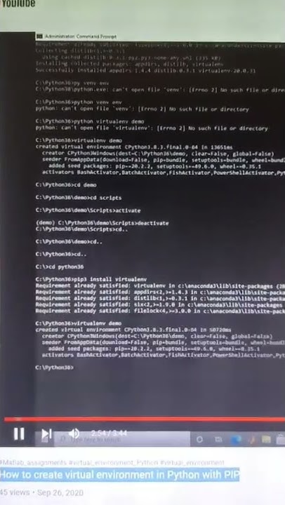 How to create virtual environment in Python with PIP - YouTube
