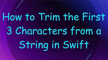 How to Trim the First 3 Characters from a String in Swift