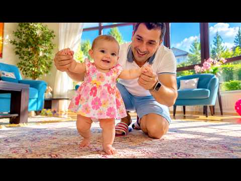 ARIANA TAKES HER FIRST STEPS! 😱❤️ DADDY CAN'T BELIEVE HIS EYES! 👶