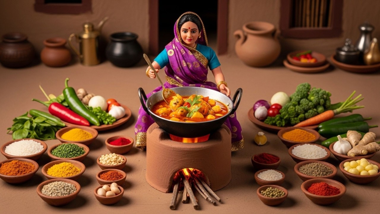 Relaxing Aloo Gobi & Roti Cooking 🍲 | Tiny Indian Village ASMR Story