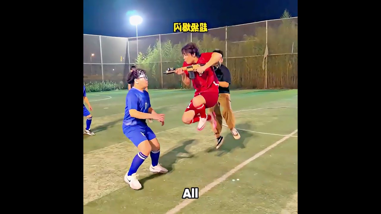 This man plays an unregulated football match with his friends. #funny #funnyvideo