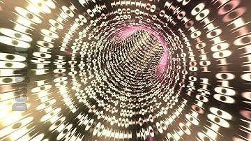 Looping animation of a binary code tunnel - yellow