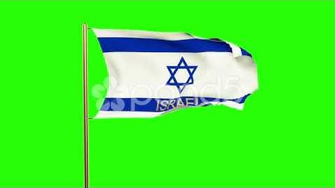 Israel Flag With Title Waving In The Wind. Looping Sun Rises Style. Animation
