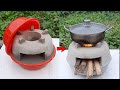 The way to cast cement stoves with plastic pots is both easy and saves firewood