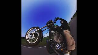 Wheelie on Harley with insta360 one X2