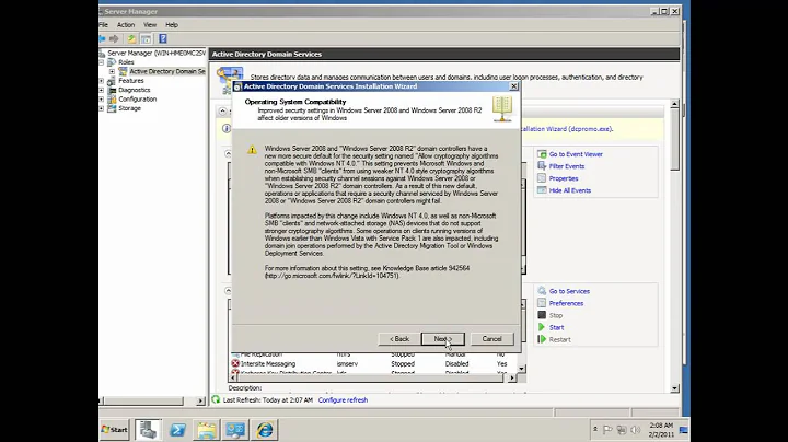 Install Active Directory and DNS Services in Windows Server 2008R2