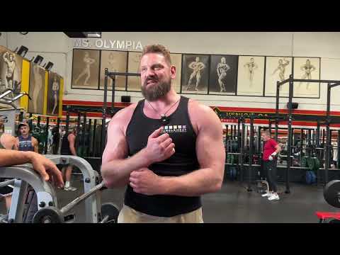 Training arms with the worlds tallest bodybuilder