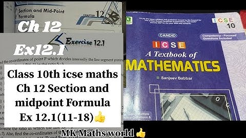 Class 10th icse maths Ch 12 Section and Midpoint Formula Ex12.1(11-18)👍