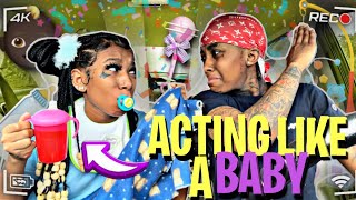 Acting Like A “BABY” To See How My GIRLFRIEND Reacts..**Hilarious**