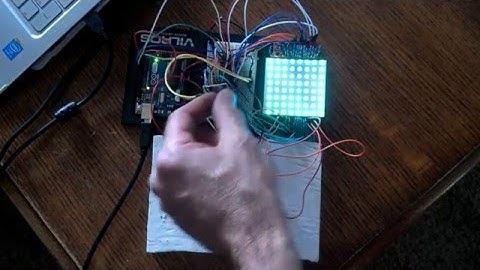 Arduino 8x8 RGB with DS18B20 Temperature Sensor using 4 Shift Registers
