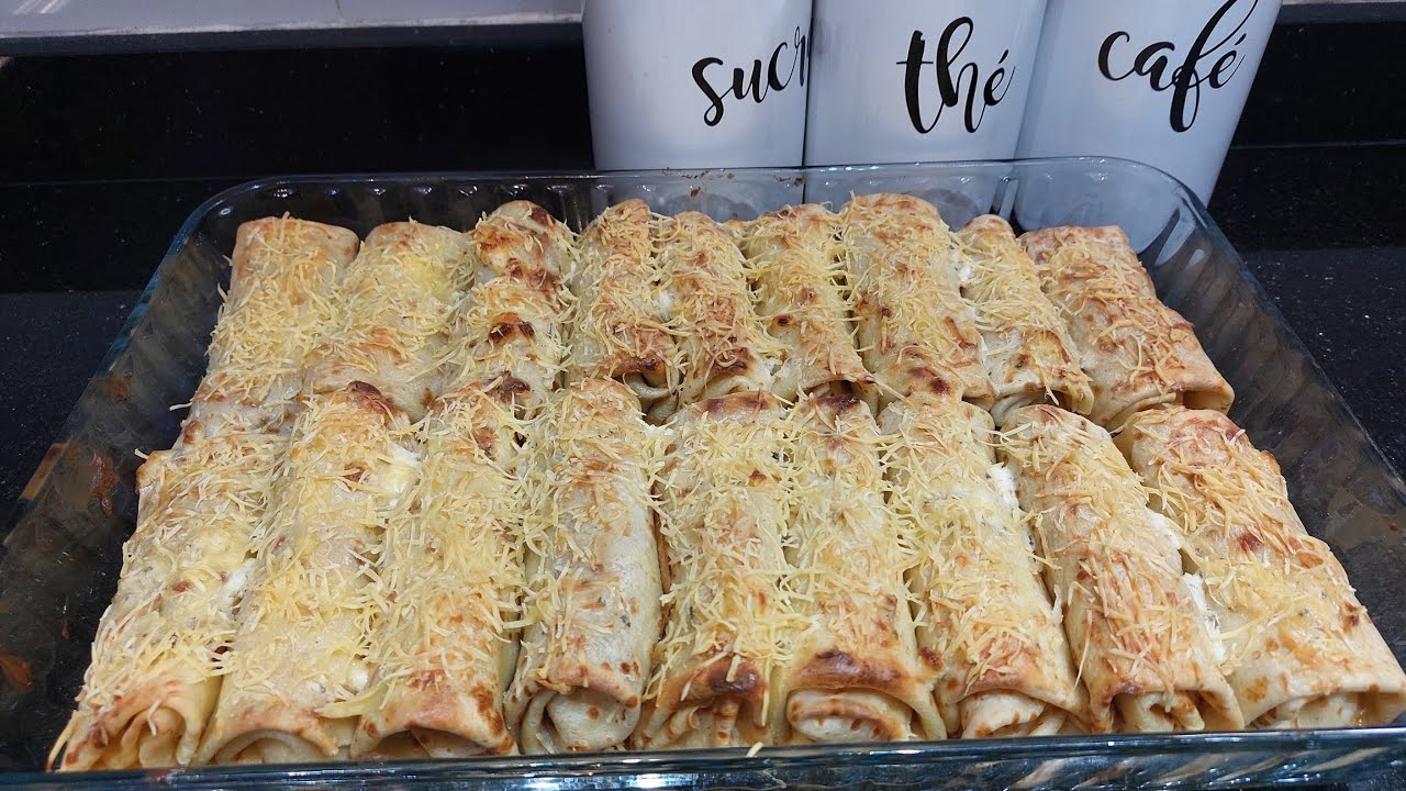 كريب مالح بحشوة رائعة وبنينه صوصيص وصدر الدجاج مع صلصه بيضاء