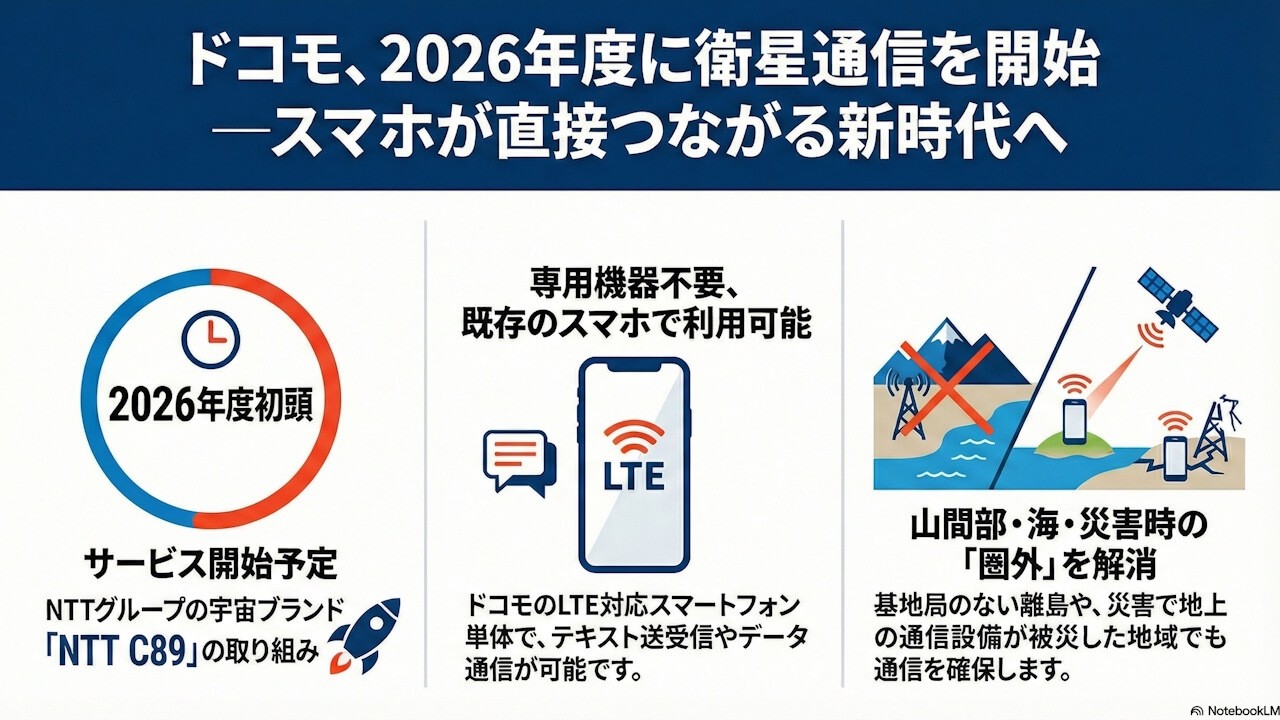 NTTドコモ モバイラーズチェック 石塚通信建設40周年記念 ドコモ、衛星通信サービスを2026年度初頭提供 – Jetstream