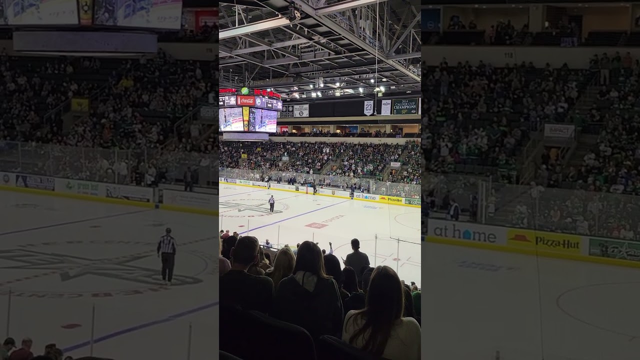 our first hockey game together in Cedar park