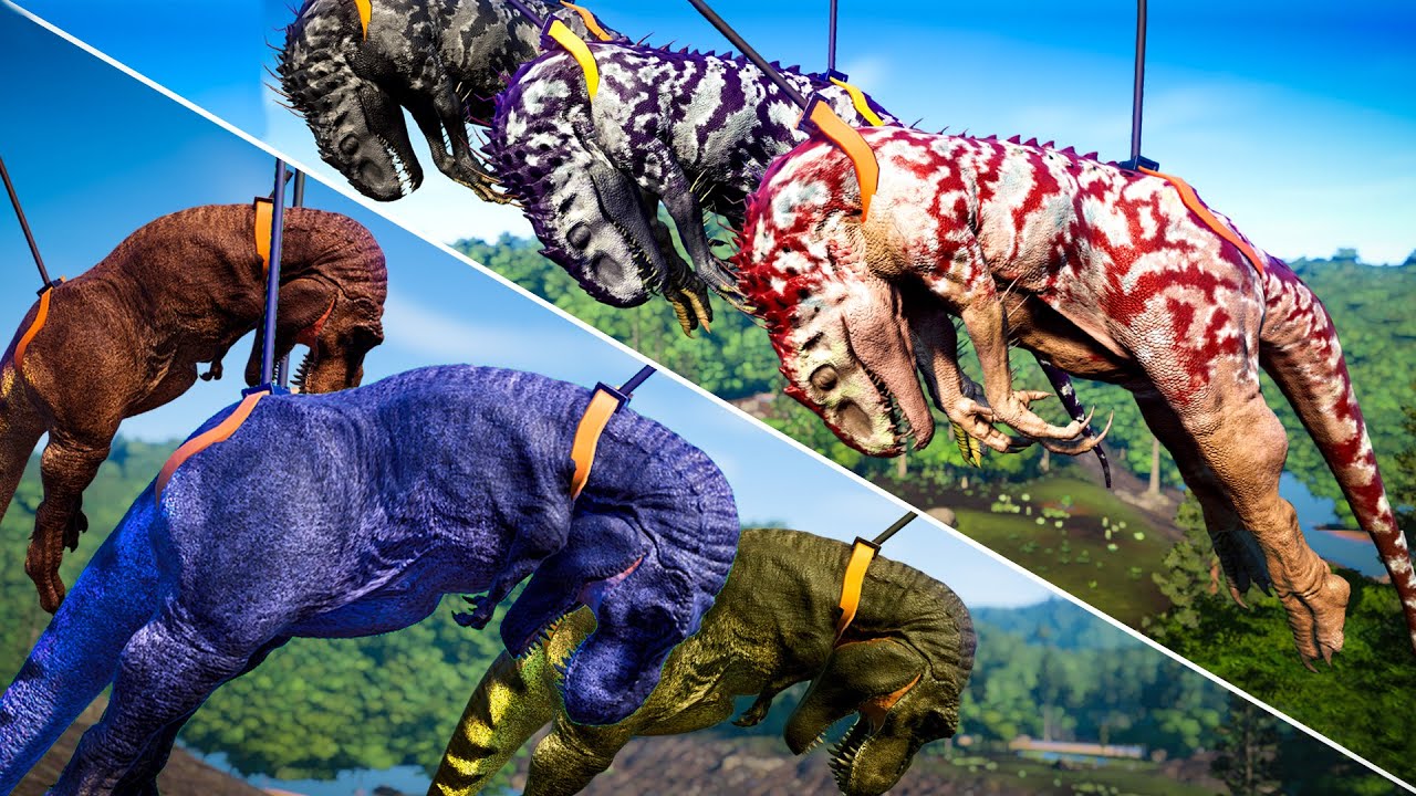 Tyrannosaurus Rex Team vs Indominus Rex Team - Jurassic World Evolution