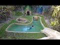Girl build The Most Beautiful Underground Swimming Pool around Underground House