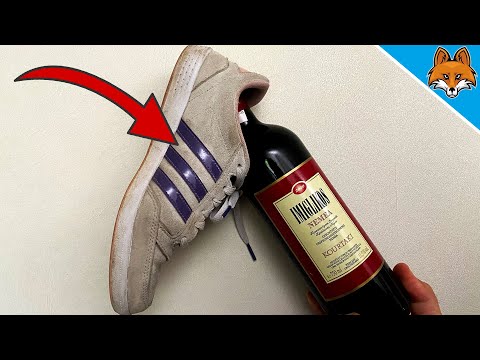 Hit the Wine Bottle  Shoe against the WALL and WATCH WHAT HAPPENS 😱💥