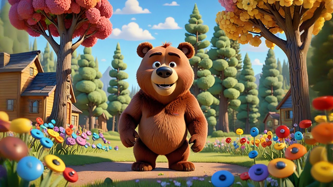 Bear Built a Button House 🧸🔘🏠 | Funny Nursery Rhymes Songs for Kids & Toddlers