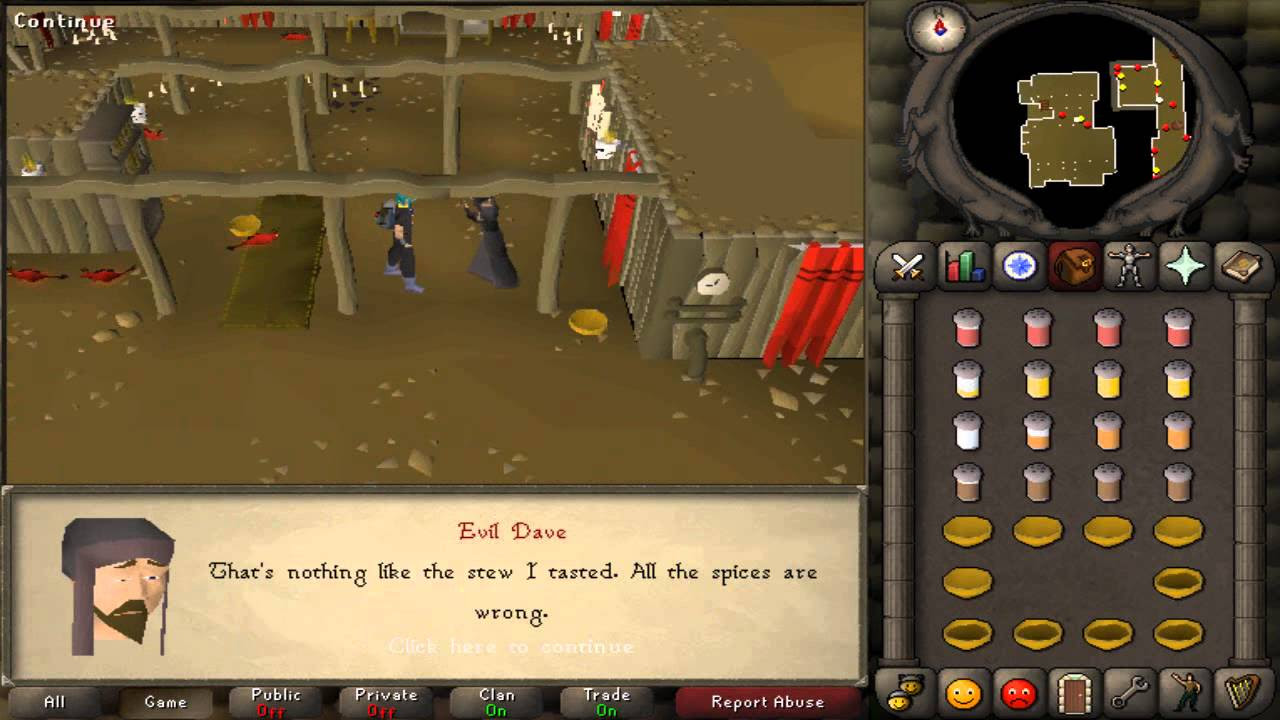Old School Runescape Evil Dave part for Recipie for Disaster Guide
